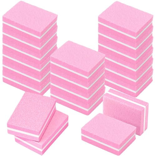 HZXINYI 20 Stück Buffer für Nägel - Buffer Schleifblöcke Nagelpufferblöcke Polierblock Doppelseitige Schwamm Nagelfeile, Polierfeile Fingernägel zum Schleifen für Gelnägel und Acrylnägel (Rosa)