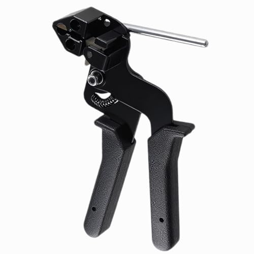 TIOMIOSEA Kabelbinderpistole mit Schneidefunktion, Kabelbinder Werkzeug aus Metall – Automatische Kabelbinderzange zum Spannen und Schneiden von Edelstahl- & Metallkabelbindern