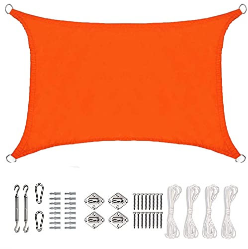 Vela Ombreggiante Rettangolare 3x4m Impermeabile Giardino Patio Baldacchino Baldacchino Impermeabile Giardino Patio, Terrazza, Campeggio, Fumoso, Arancione