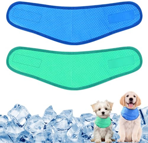 2PCS Dog Cooling Bandana,Instant Dog Cooling Collar,Adjustable Coolings Neck Wrap for Dogs,Breathable Cooling Bandana for Dogs Pet Coolings Collar for Summer Heat,Chill Out Ice Scarf for Pet(M)
