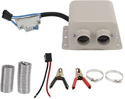 MotorMinds Tragbare Heizung für Auto, 12V Heizlüfter, Auto Heizung Entfroster 800 W, Schnell Aufheizender Auto-Windschutzscheibenheizungsventilator mit 2 Löchern