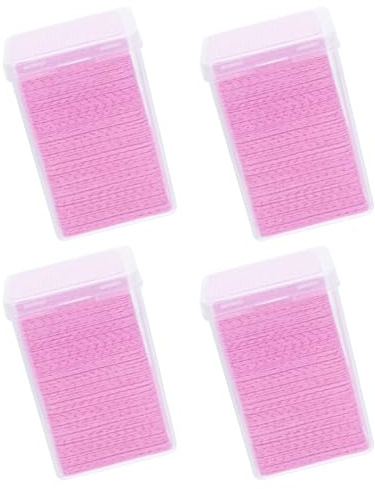 Zerodeko Wimpernkleber Reinigungstücher 4 Boxen mit 800 Vliesstoff Pads Rosa Kleberentferner für Wimpernverlängerung Praktische Reinigung für Salon und Reisen