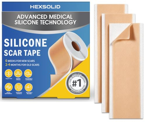 1.6x 120 3M Update Silicone Scar Tape Roll Sheets for Scar Care | Medical Grade Silicone Reusable Ultra-Thin Waterproof Ideal for C Section Surgical & Keloid Scars Recovery