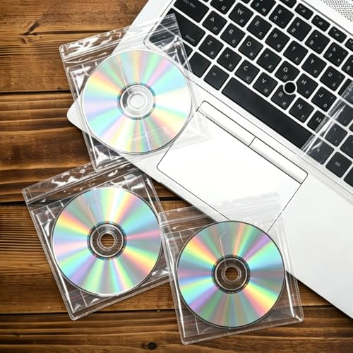 100 Pezzi Buste Trasparenti in Plastica per CD, 140×130mm