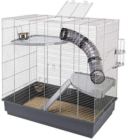 Ferplast Jenny Rattenkäfig Kleintierkäfig, Käfig Ratten 80 x 50 x h 79,5 cm grau