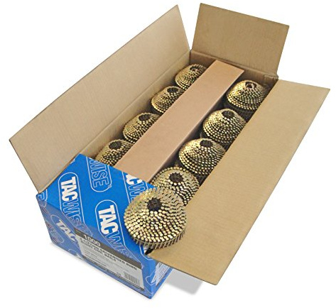 Tacwise 1000 Clavos en Bobina Cónica Galvanizados Tipo 2,1/27 mm, Punta Roma, Vástago Anillado, Inclinados 16°, Bobinados con Alambre, Paquete de 14.400