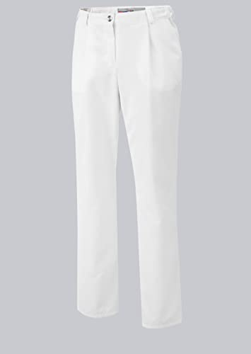 BP 1647-400-21-38n Pantalon pour femme avec plis et poches 215,00 g/m² Mélange de tissu Blanc