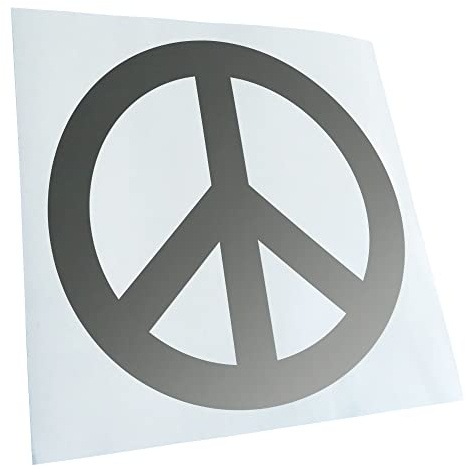 Kiwistar - Autoaufkleber - Silber - 10x10cm Peace - Heckscheibe Auto Aufkleber wetterfest für Kfz LKW Mofa Truck - Sticker außen selbstklebend Tuning Zubehör für Fenster Fahrzeug Scheibe