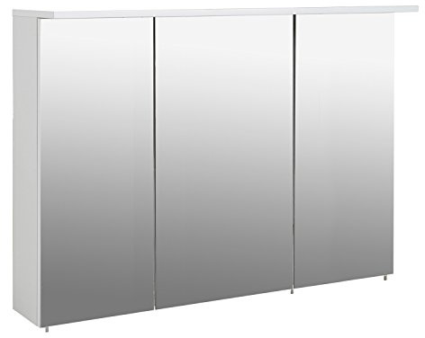 Schildmeyer 130885 Spiegelschrank, melaminharzbeschichtete Spanplatte, weiß, 120,5 x 16 x 72,5 cm