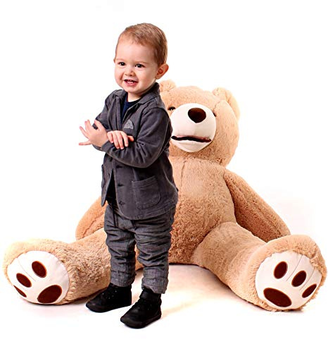 MAKOSAS MKS XXL Teddybär Groß | 100 cm Kuschelbär | Riesen Teddy mit strapazierfähigem Reißverschluss | Großer Teddybär mit plüschigem Polyester | Hypoallergenes Kuscheln mit XXL Kuscheltier