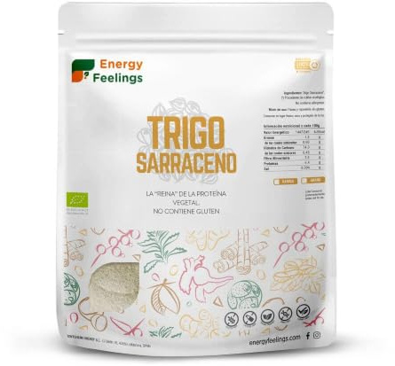 Energy Feelings Harina de Trigo Sarraceno Ecológica, Sin Gluten, Fácil Digestión, 1Kg