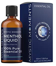 Mystic Moments | Olio essenziale liquido a mentolo 100 ml - olio puro e naturale per diffusori, aromaterapia e massaggio miscele senza OGM vegano