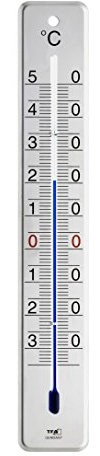 TFA Dostmann Analoges Innen-Außen-Thermometer, 12.2046.60, aus Edelstahl, wetterfest