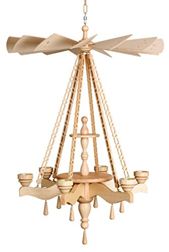 Volkskunstwerkstatt Unger Deckenpyramide - Hängepyramide exklusiv 85cm, 2 Etagen - Original Erzgebirge® #0957