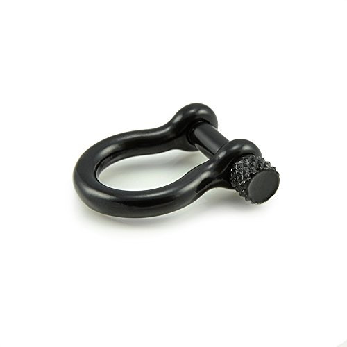 Ganzoo 3er Set Schäkel aus Stahl, 25mm x 22mm, mit hochwertigem Drehverschluss Omega – Form, für Paracord Armbänder, Kordeln, Gurte, Halsbänder, Gürtel etc., Farbe: schwarz, Größe S - Marke