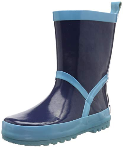 Playshoes Bottes En Caoutchouc Bottes de pluie Mixte Enfant, Bleu Marine/Bleu Clair, 22 EU