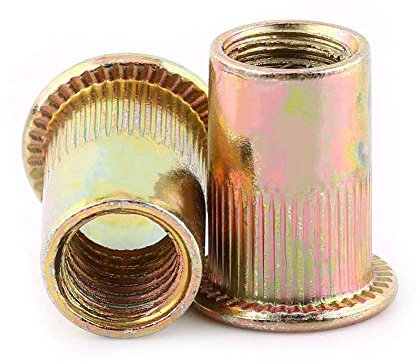 Kit de Tuercas Remache Rivnut M3-M12, 100 Piezas M3, Tuercas Insertadas de Cabeza Plana de Acero al Carbono