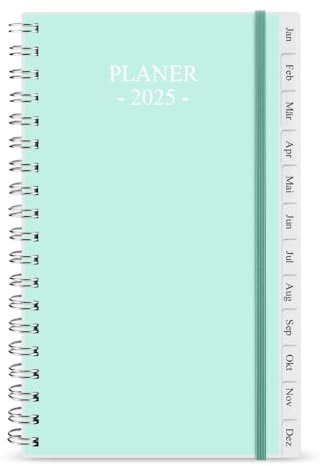 Kalender 2025-2026, A6 Wochenplaner mit Monatsplanungsseiten & linierten Notizseiten, Jul 2025-Jun 2026, perfektes Tagebuch für Ihre tägliche Planung, dickes Papier, 9,5×17,1cm - Pocket Planer 25-26