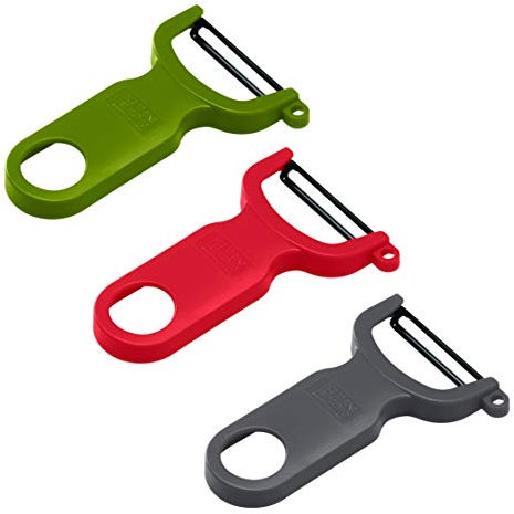 Swiss Peeler 3pc Set, Green, Red and Grey