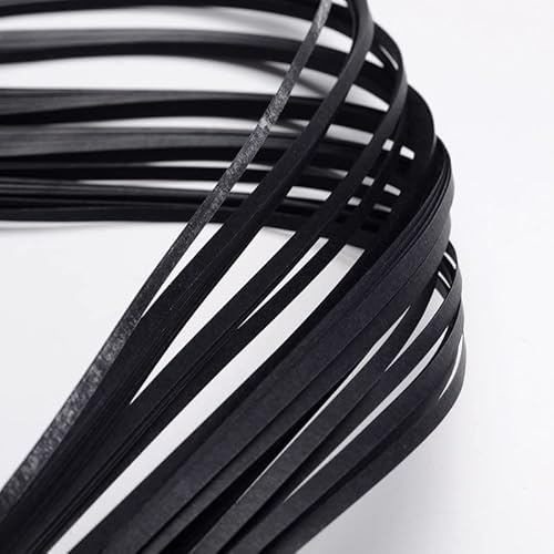 Craftdady – 1200 bandes de papier pour quilling de 390x3 mm, noires, pour DIY, artisanat manuel, peinture sur papier, décoration murale