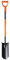 KADAX bêche de Drainage, bêche de Drainage avec poignée D, Pelle en Acier, Pelle Pointue avec Manche, bêche de Jardin pour Creuser des Trous, Pelle de Drainage, bêche (121 cm, Noir/Orange)