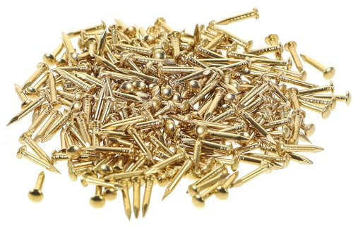 Ciieeo Brass Nails 100Pcs 20Mm Small Round Head Nails for Furniture Hinges Decorative Craft Projects Miniature Nails for Woodworking and Home Diy