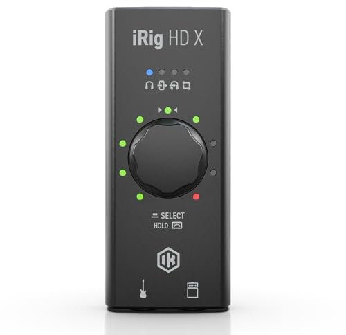 IK Multimedia iRig HD X Gitarren-Interface (Multi-Color LED Signalanzeige, integriertes Stimmgerät, kompatibel mit iPhone, iPad, Mac und PC, Vorverstärker, inkl. USB-C und Lightning Kabel)