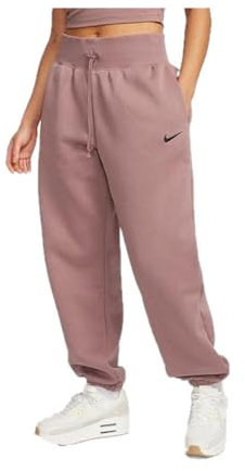 Nike Damen Phnx FLC Hr Os Hose, Smokey Mauve/Black, L