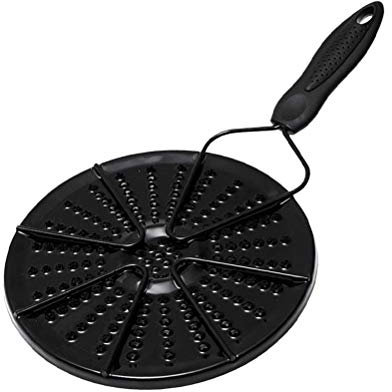 LIFKOME Placa de transferencia de calor para cocina de gas y placa de inducción, difusor de esmalte, placa adaptadora, 15 pulgadas, protección eficiente contra el calor con mango resistente al calor