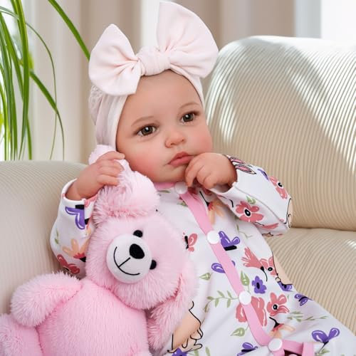 BABESIDE Reborn-Babypuppen - 20-Zoll Niedliche Vinyl Realistische Lebensecht Puppe - Babypuppe Mädchen Baumwollkörper mit Komplettem Zubehör Perfekt zum Kuscheln, Spielen und Verschenken