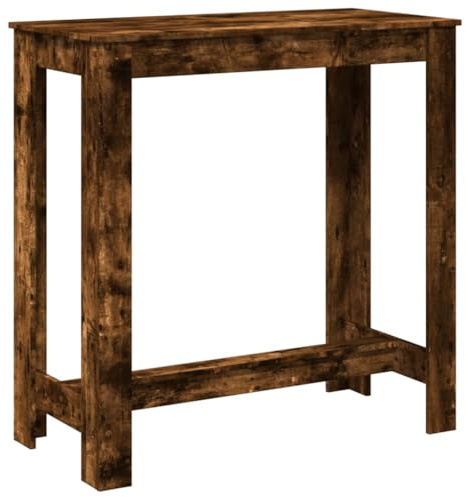 vidaXL Mesa Alta de Bar Madera ingeniería Roble Ahumado 102x50x103,5cm