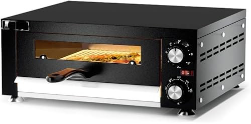 Forno Elettrico per Pizza da 12 Pollici, Forno da Banco per Interni, Intervallo di Temperatura Regolabile da 0~572 ℉(0~300 ℃), con Timer e Controllo della Temperatura, per Uso Commerciale e Domestico
