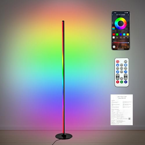 Irosiy Lámpara de Pie Inteligente RGB 5V - Iluminación LED WiFi con 16 Millones de Colores, Sincronización Musical y Control por Voz - Diseño Moderno para Gaming, Dormitorio y Sala de Estar