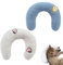 CPRNQY 2 Stück Hunde Kissen, Katzen Kissen, Kissen für Katzen U-Förmiges Kissen Zum Schlafen, Katzenkissen Flauschig, Kissen für Katzen, Haustierkissen Katzenkissen Anwendbar auf Haustier (Weiß+Blau)