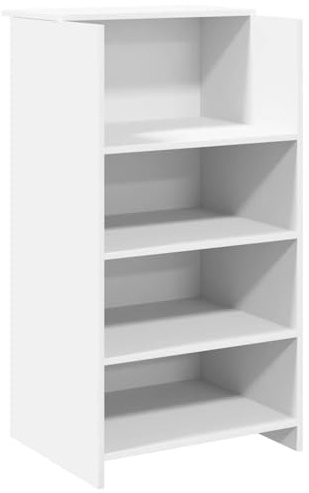 vidaXL mostrador de recepción 55x50x103,5 cm madera procesada blanco