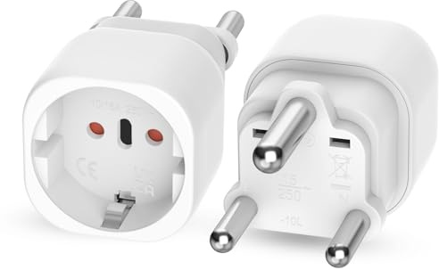 Oliveria Reiseadapter Südafrika 2 Stück, Adapter Südafrika auf Deutschland Reisestecker Südafrika auf Deutschland, Typ M Reisestecker für Südafrika, Mosambik, Bhutan, Namibia, Botswana