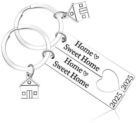 XURJUMI 2 Pièces Porte Clef Maison,Porte-Clés Couple En Acier Inoxydable,Porte-Clés Couple Maison Personnalisé 2025
