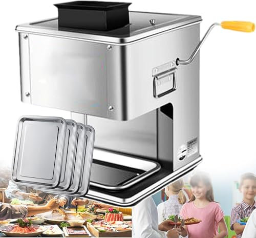 Cortafiambres, Cortadora De Fiambre, Cortadora de carne, máquina cortadora de carne con bandeja de acero inoxidable, puede ser eléctrica, puede ser manual, juego de cuchillos desmontables(3.5mm)