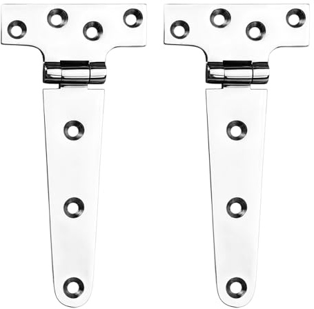 Flylin 2Pcs T Type Hinge, Thickened Stainless Steel Tee Hinges with Screw | 45*75*150mm Polished, Durable Waterproof, Flush Door Heavy Duty Hinge, for Shed Barn