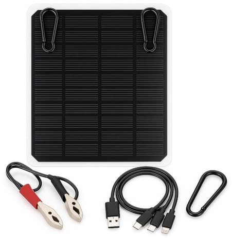 LumenSolar - Panel Solar Portátil 10W | Cargador | Salidas USB y DC | Incluye Cable USB 4 en 1 | Resistente al Agua | IPX7 | Ideal para Senderismo, Camping, Excursiones y Situaciones de Emergencia