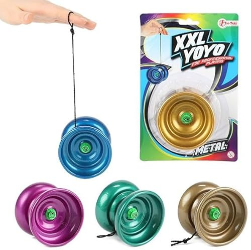 Yo-Yo XXL de Metal, 8x6 cm, para Aprendizaje, 1 Unidad, Colores Surtidos