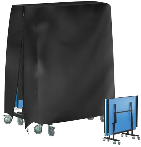 Leikurvo Copertura impermeabile per tavolo da ping pong, 185 x 165 x 70 cm, copertura Oxford per tavolo da ping pong, copertura per tavolo da ping pong, resistente ai raggi UV, antivento, antistrappo