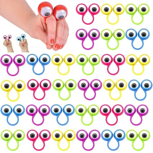 ZORVYN 30 Pièces Jouets Doigts, Marionnettes Yeux pour Doigts, Jouets de Poche pour Fêtes, Idéal pour Anniversaires Enfants et Fêtes d'Halloween (multicolore)