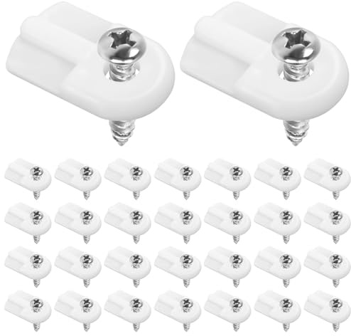 30 Pack L 5766 Window Screen Clips with Screws, Storm Door Window Clips, Window Ccreen Retainer Replacement Screen Clips to Hold The Screen in Window, Flush, White Plastic