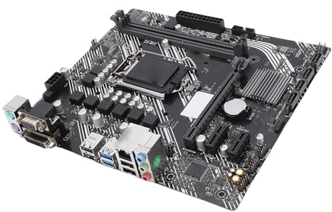 YUEHISY Carte Mère LGA 1200, Chipset H410 M ATX DDR4 avec PCIe 3.0 X16 et HDMI, 64 Go Double Canal, 4 X SATA 6 GB/s, pour Les Versions de Bureau Core I3/i5/i7 de 10e Génération