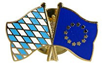 Flaggenfritze Freundschaftspin Bayern, 22 mm, Flaggen Pin vergoldet aus Hartemaille, Länder Anstecker zum Sammeln und Tragen