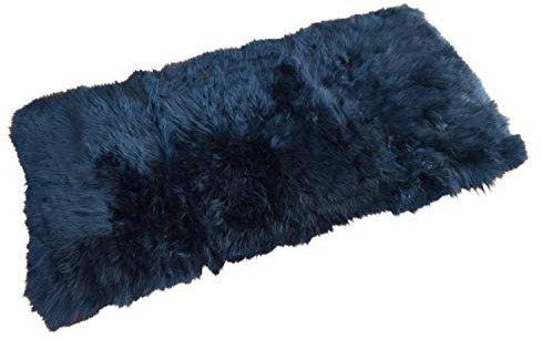 Naturasan Designer Öko Schaffell Lammfell Teppich, Hochflor, Langflor, Retro, Flokati Schaffellteppich (70x140, Schwarz)
