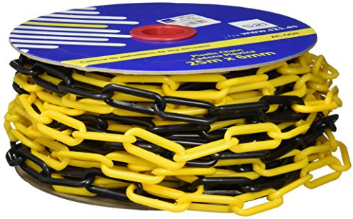 Signalisation S21 AC-008 - Maillon de chaîne en matière plastique, la couleur Multicolor (jaune / noir), 25 m x 6 mm