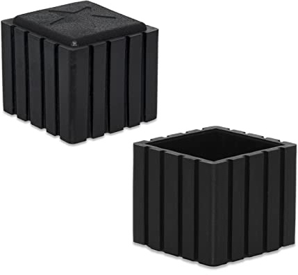 Flyshop Anti-Skid Non-Marking Synthetic Rubber Patio Chair Table Leg Caps Square Furniture Covers 20pcs, Black, 25 mm x 25 mm, 1 x 1