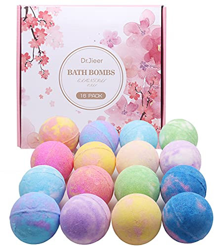 JINBOSHI 16er Pack Badebomben Geschenkset - Natürliche Badekugeln für Hautpflege und Entspannung - Geschenk für Erntedankfest, Weihnachten/Geburtstage